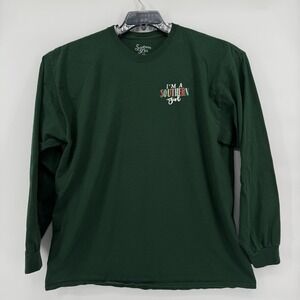 Southern Y'all 2XL Green Long Sleeve Christmas Tree "Tinsel in a Tangle" Shirt